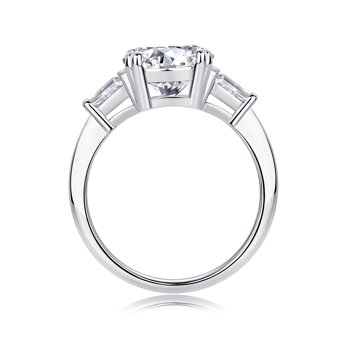 Shining Step By Step A Fashionable Diamond Jewelry Piece Set With 3-carat Moissanite S925 Sterling Silver And Platinum Diamond Ring.