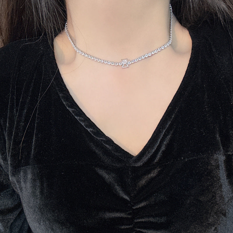 Simple And Versatile Sparkling Diamond Filled Square Candy Women's Bracelet