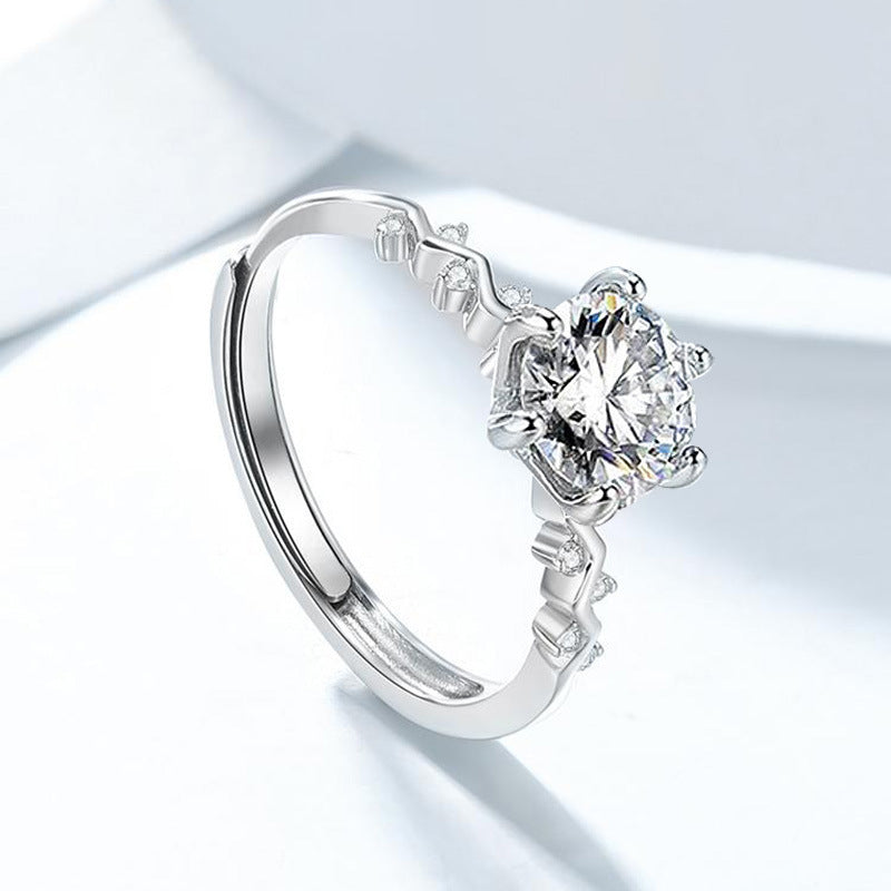 Wave Spot Drill Open Ring Women