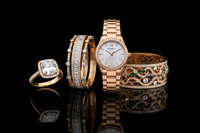 Watch set with rings, bracelet and necklace