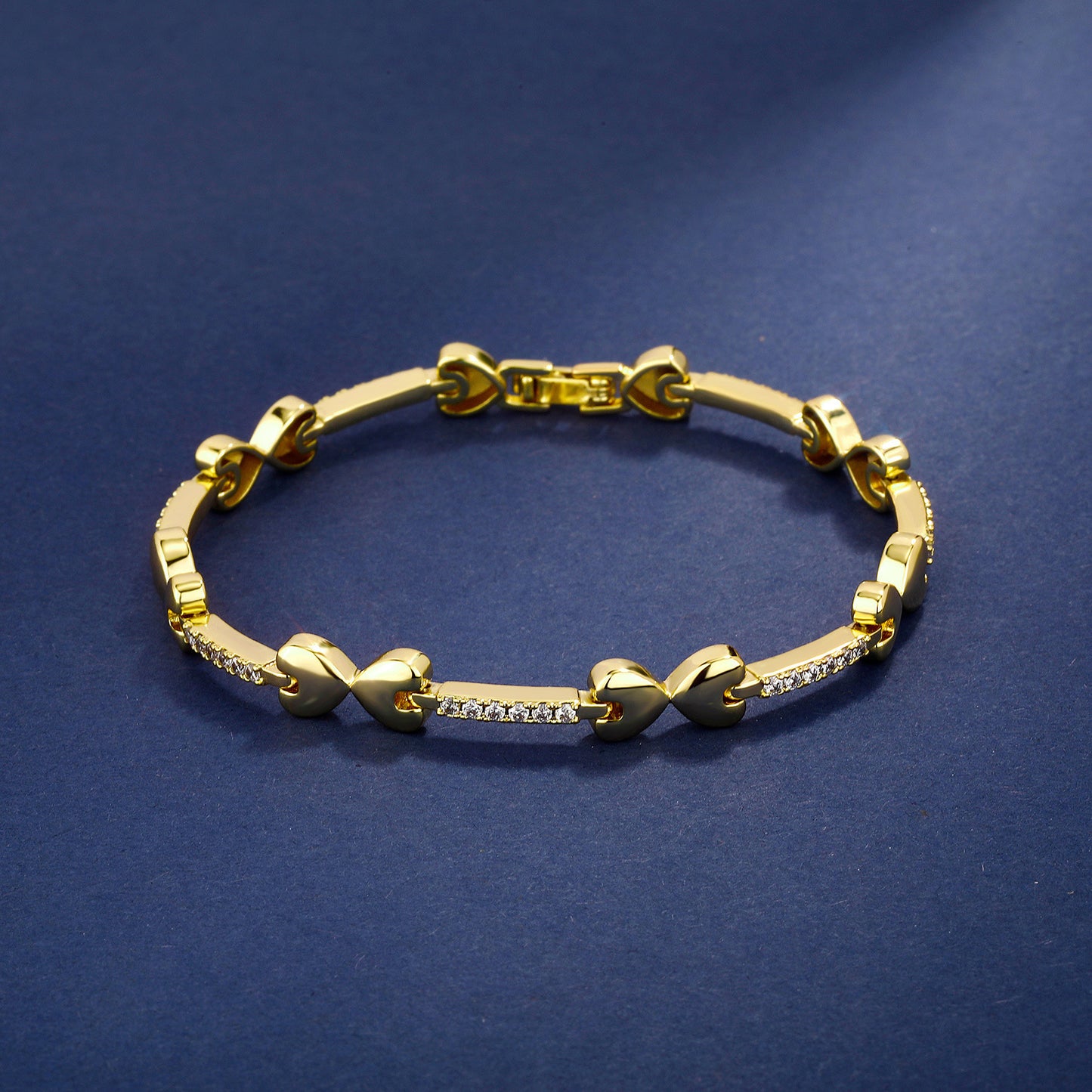 European Hip Hop Bracelet Tennis Chain Inlaid Copper Zircon Box Buckle