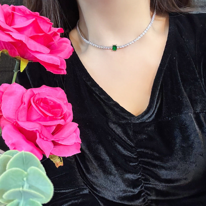 Simple And Versatile Sparkling Diamond Filled Square Candy Women's Bracelet