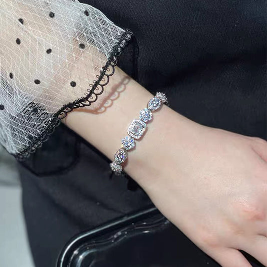 Women's S925 Sterling Silver-plated Diamond Bracelet