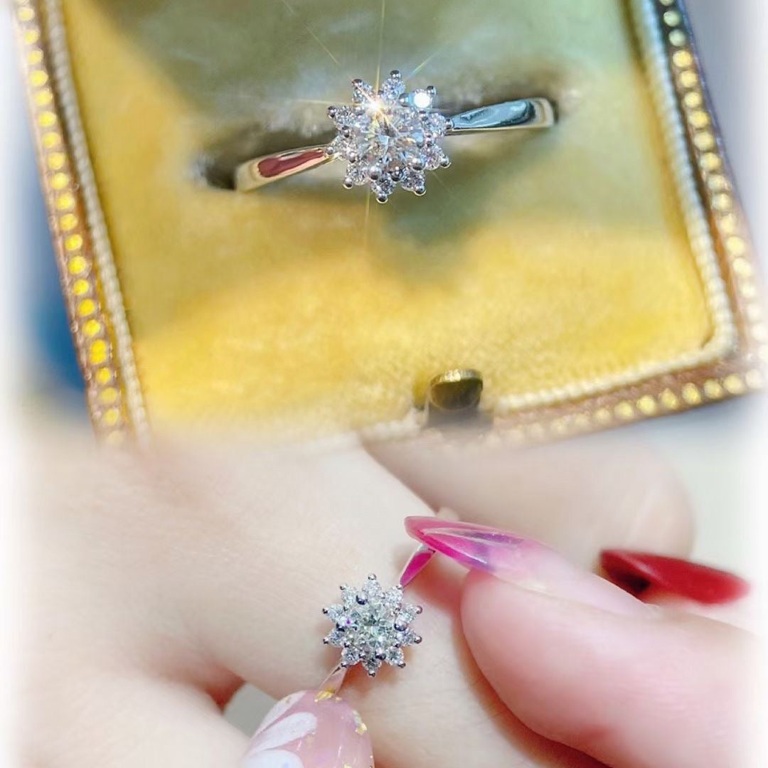 Women's Sterling Silver Moissanite Ring