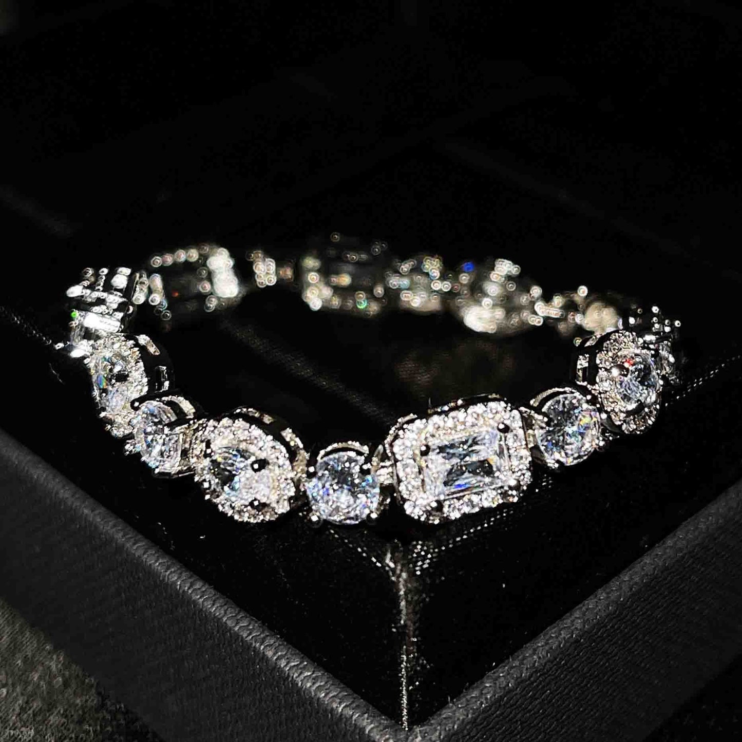 Women's S925 Sterling Silver-plated Diamond Bracelet