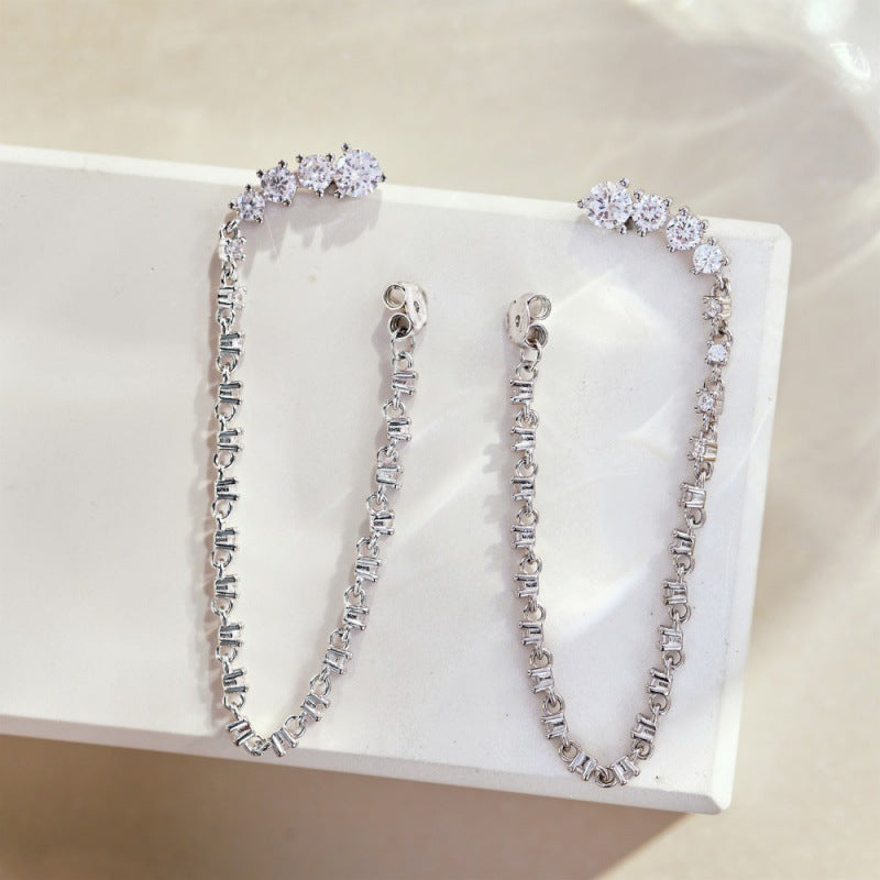 Women's Rhinestone Zircon Chain Stud Earrings