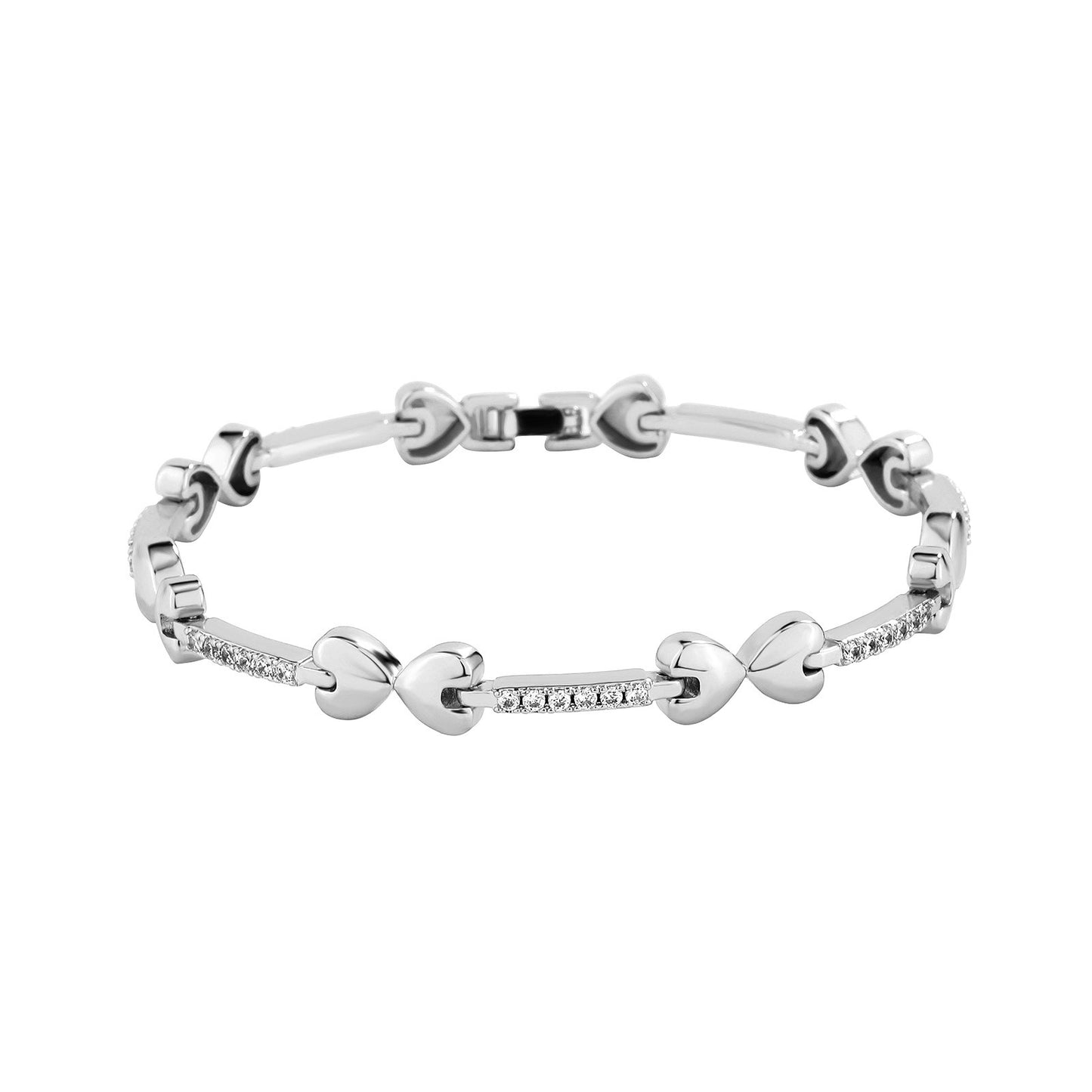 European Hip Hop Bracelet Tennis Chain Inlaid Copper Zircon Box Buckle