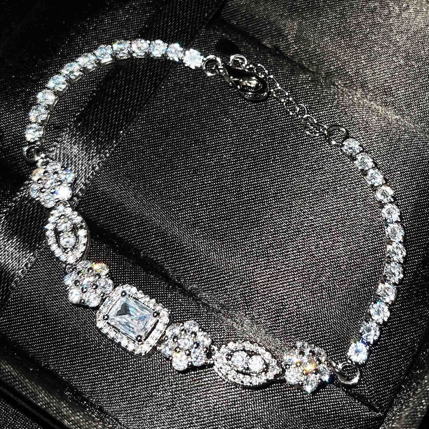 Women's S925 Sterling Silver-plated Diamond Bracelet