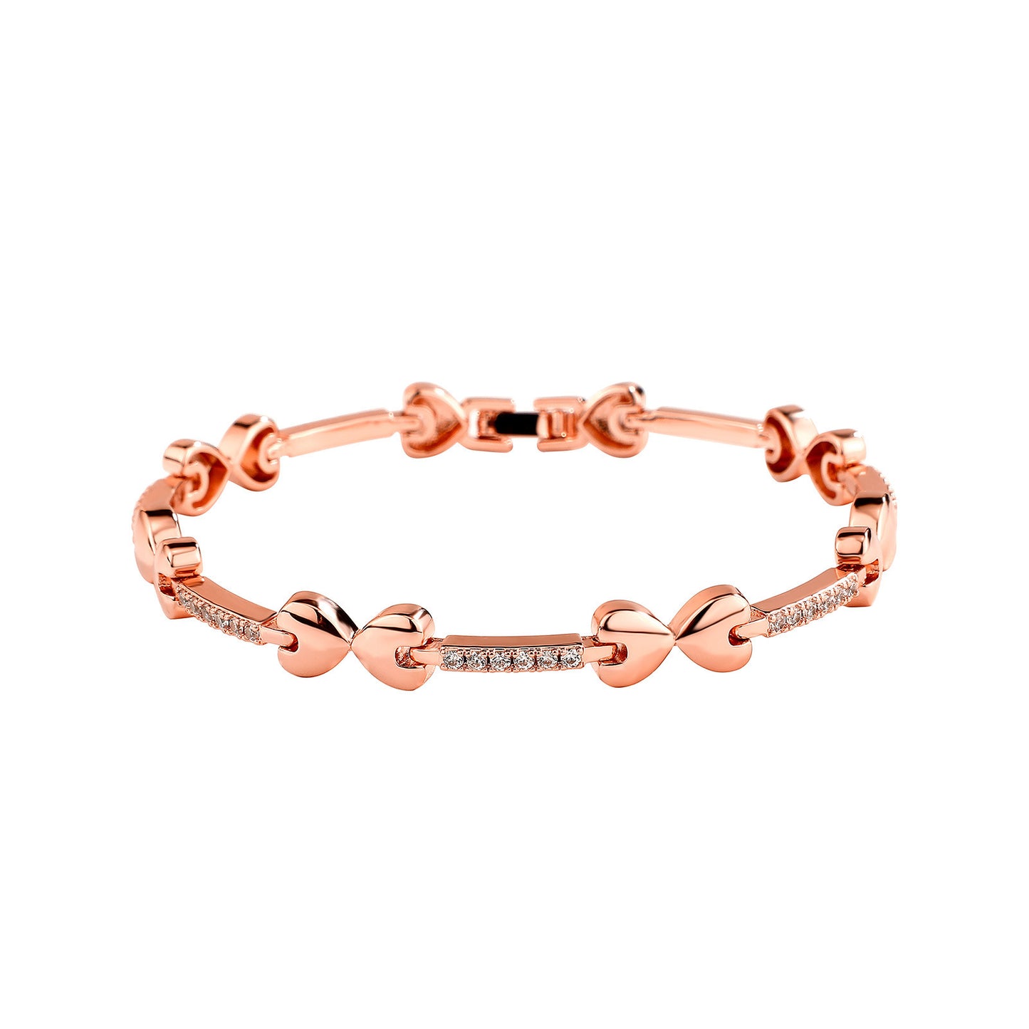 European Hip Hop Bracelet Tennis Chain Inlaid Copper Zircon Box Buckle