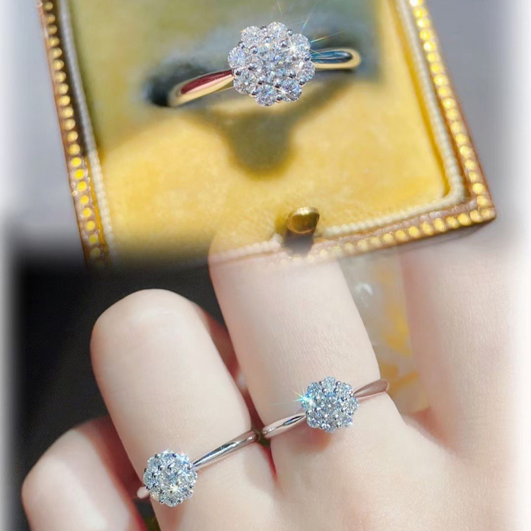 Women's Sterling Silver Moissanite Ring